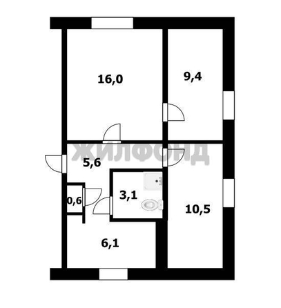 
   Продам 3-комнатную, 51.3 м², Коммунистическая ул, 6

. Фото 13.