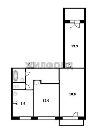 
   Продам 3-комнатную, 62.4 м², Саввы Кожевникова ул, 1/1

. Фото 18.