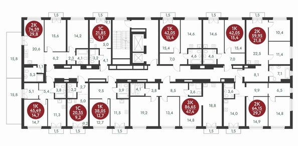 
  Продается 1-комн. квартира, 45.04 м², ЖК Скандинавские кварталы, дом 1
. Фото 2.