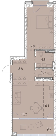 
  Продается 1-комн. квартира, 67.3 м², ЖК Тайм Сквер
. Фото 38.