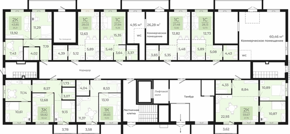 
  Продается 2-комн. квартира, 59.67 м², ЖК Новый парк, II этап дом 2
. Фото 1.