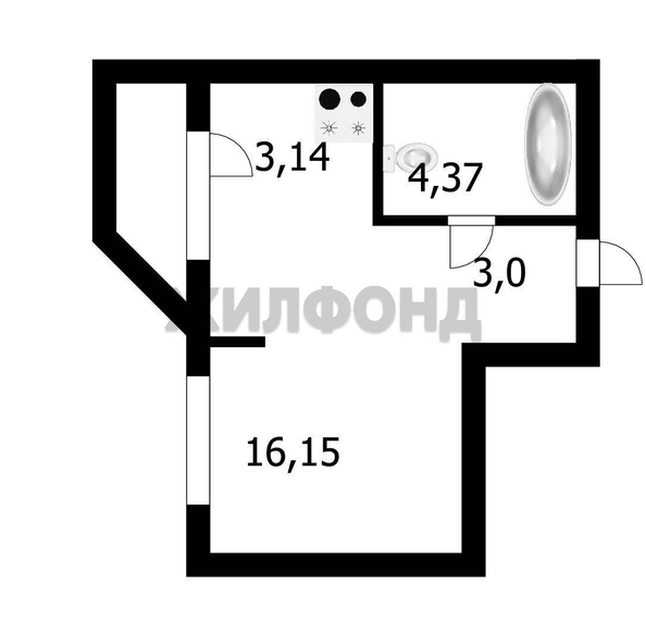 
  Продается 1-комн. квартира, 25.9 м², ЖК Гурьевский, дом 2
. Фото 8.