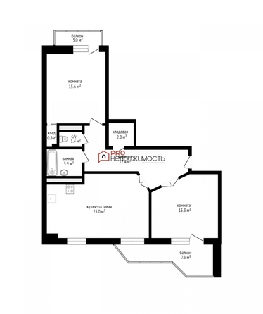 
  Сдам в аренду 3-комнатную квартиру, 77.3 м², Новосибирск

. Фото 2.