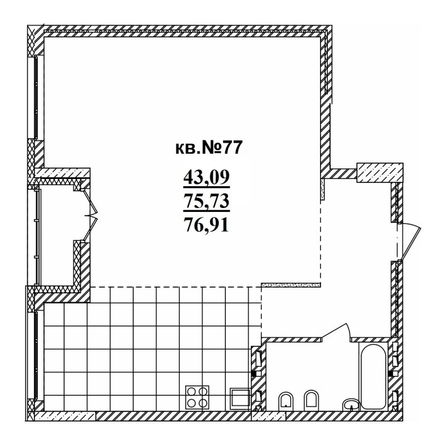 
   Продам 3-комнатную, 77.4 м²,  Римский квартал, 2 очередь

. Фото 1.