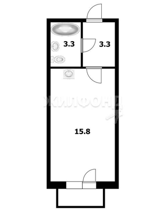 
   Продам студию, 25.7 м², Рубежная ул, 56

. Фото 6.