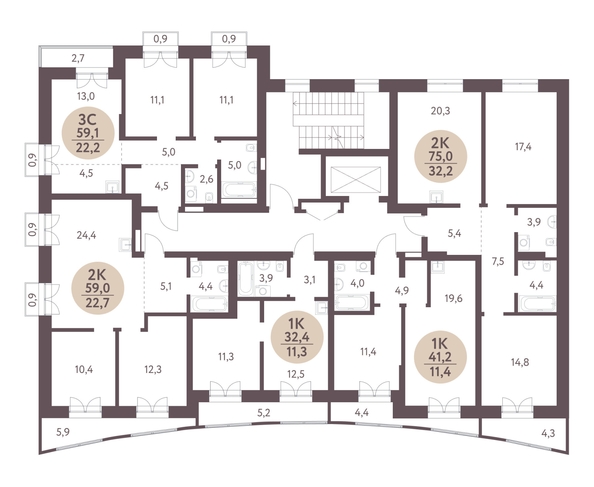 
   Продам 2-комнатную, 59.1 м², Зеленый город, дом 1

. Фото 1.