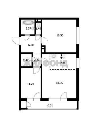 
   Продам 3-комнатную, 71.9 м², Николая Сотникова ул, 21

. Фото 11.