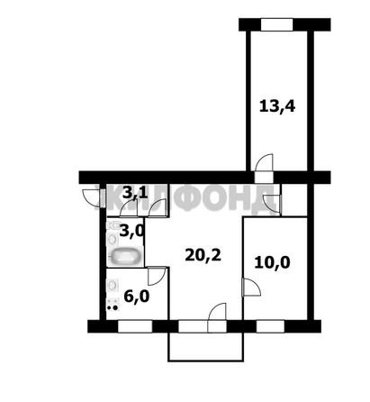 
   Продам 3-комнатную, 56.8 м², Промышленная ул, 4

. Фото 16.