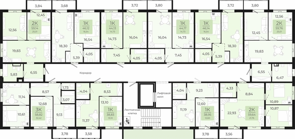 
   Продам 3-комнатную, 58.82 м², Новый парк, II этап дом 2

. Фото 1.