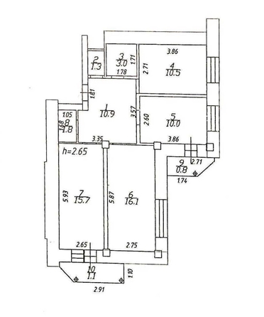 
   Продам 3-комнатную, 69.3 м², Перелета ул, 24

. Фото 6.