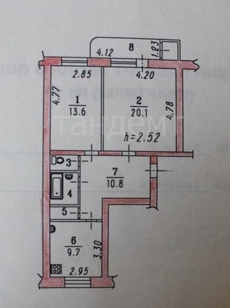 
   Продам 2-комнатную, 61 м², Сергея Тюленина ул, 3к2

. Фото 4.