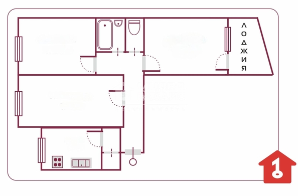 
   Продам 3-комнатную, 63.2 м², Конева ул, 26/1

. Фото 1.