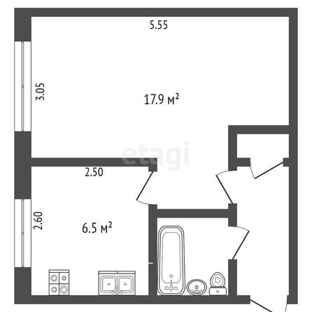 
  Продается 1-комн. квартира, 30.9 м², 20-го партсъезда, д. 50
. Фото 5.