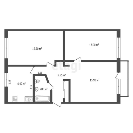 
  Продается 3-комн. квартира, 60.2 м², д. 7
. Фото 5.
