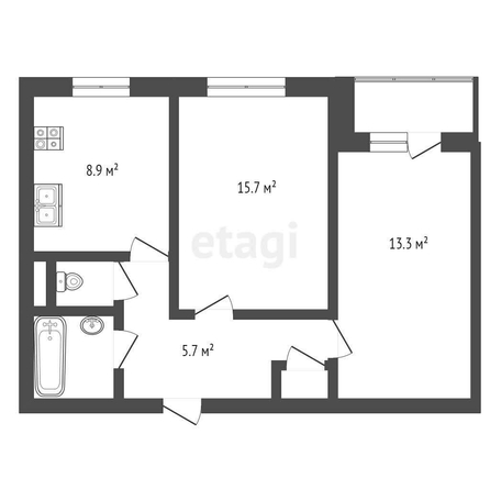 
  Продается 2-комн. квартира, 50.1 м², Менделеева пр-кт, д. 41
. Фото 5.