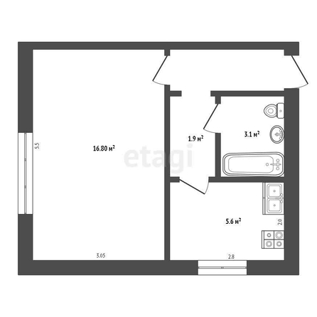 
  Продается 1-комн. квартира, 31.3 м², Серова ул, д. 4
. Фото 5.