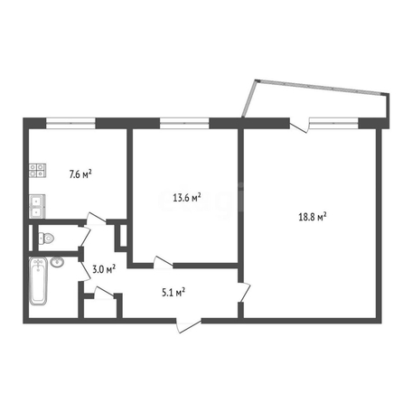 
  Продается 2-комн. квартира, 52.9 м², Торговая ул, д. 34
. Фото 4.