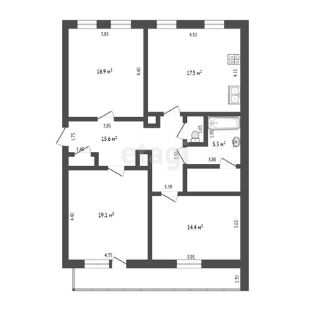 
  Продается 3-комн. квартира, 90.2 м², СибНИИСХоз ул, д. 1
. Фото 5.
