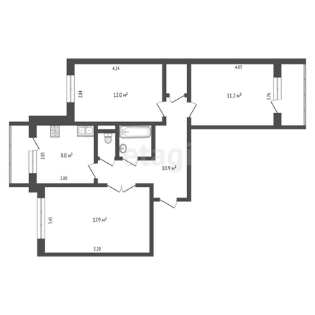 
  Продается 3-комн. квартира, 64.9 м², 18-й военный городок, д. 226
. Фото 5.