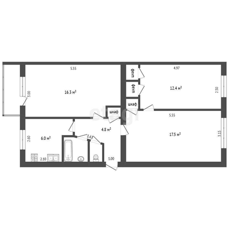 
  Продается 3-комн. квартира, 62 м², Волховстроя ул, д. 81
. Фото 5.