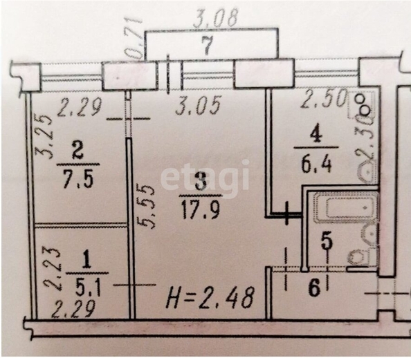 
  Продается 2-комн. квартира, 43 м², Петухова б-р, д. 5
. Фото 4.