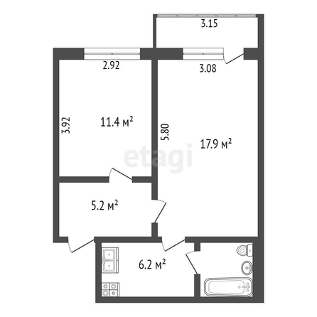 
  Продается 2-комн. квартира, 44.2 м², Совхозная 2-я ул, д. 15/1
. Фото 5.