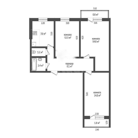 
  Продается 3-комн. квартира, 61 м², Моторная ул, д. 15
. Фото 5.