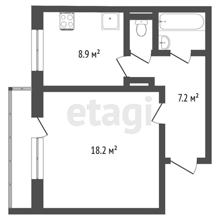 
  Продается 1-комн. квартира, 38.5 м², Харьковская ул, д. 27
. Фото 5.