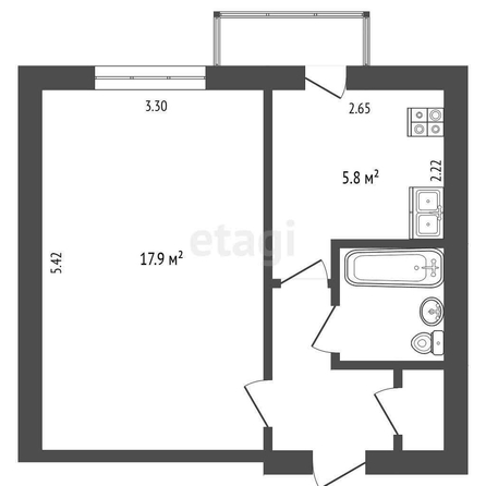 
  Продается 1-комн. квартира, 32.1 м², Гризодубовой ул, д. 9
. Фото 5.