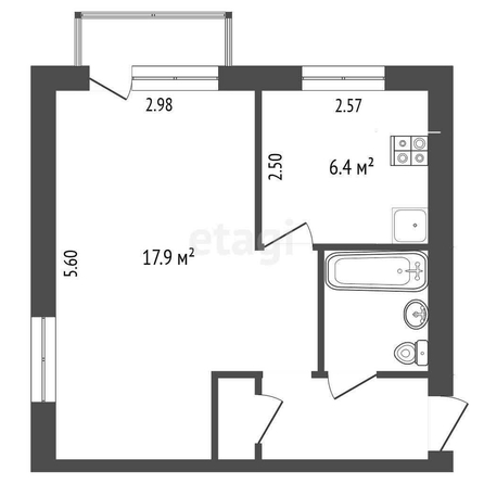 
  Продается 1-комн. квартира, 30.5 м², Энтузиастов ул, д. 23А
. Фото 5.