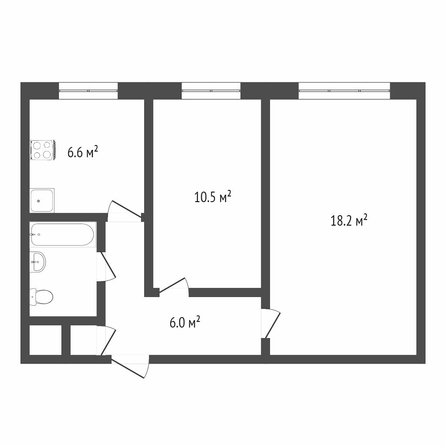 
  Продается 2-комн. квартира, 40 м², Космический пр-кт, д. 5
. Фото 5.
