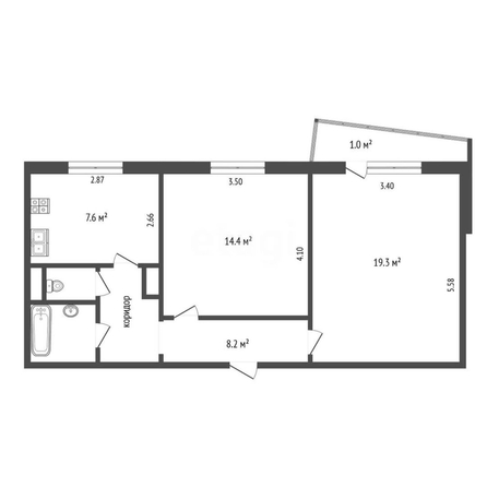 
  Продается 2-комн. квартира, 53.4 м², Дианова ул, д. 30
. Фото 5.