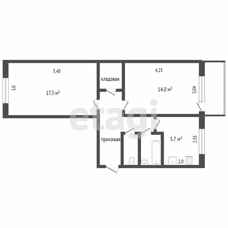 
  Продается 2-комн. квартира, 56 м², Рокоссовского ул, д. 28
. Фото 5.