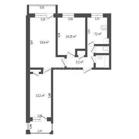 
  Продается 3-комн. квартира, 63 м², Лукашевича ул, д. 23А
. Фото 5.