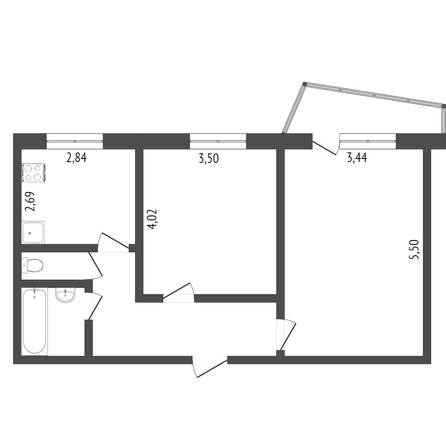 
  Продается 2-комн. квартира, 52.3 м², Кемеровская ул, д. 17
. Фото 5.