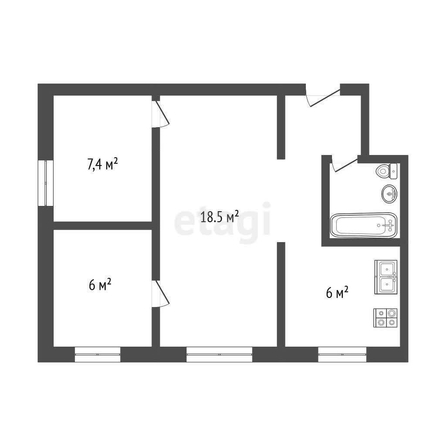 
  Продается 3-комн. квартира, 42.2 м², Энтузиастов ул, д. 25А
. Фото 5.