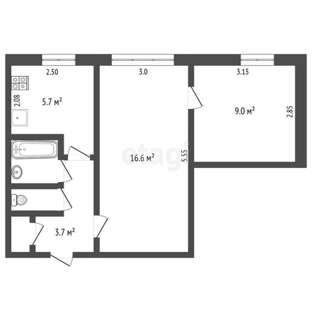 
  Продается 2-комн. квартира, 39.2 м², Северная 24-я ул, д. 208
. Фото 5.