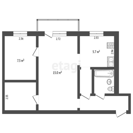 
  Продается 2-комн. квартира, 43.5 м², Культуры пр-кт, д. 1
. Фото 5.