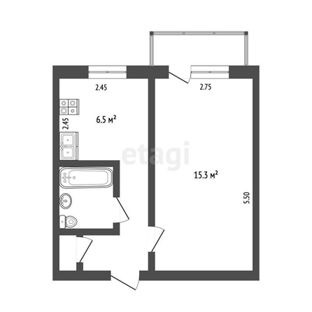 
  Продается 1-комн. квартира, 28.5 м², артема избышева, д. 15/1
. Фото 5.