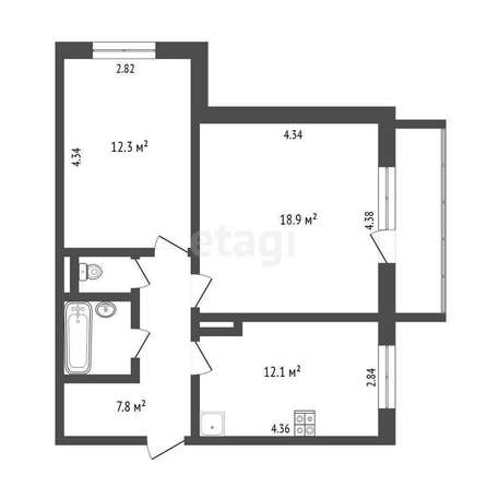 
  Продается 2-комн. квартира, 54.8 м², Линия 6-я ул, д. 180
. Фото 4.