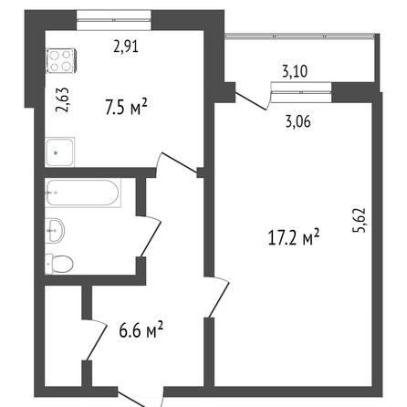 
  Продается 1-комн. квартира, 37.5 м², Кирова ул, д. 4/2
. Фото 5.