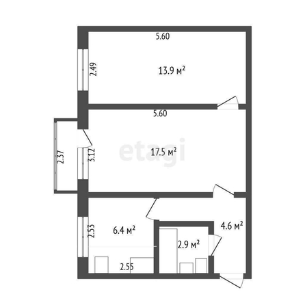 
  Продается 2-комн. квартира, 45.8 м², Космический пр-кт, д. 39
. Фото 5.