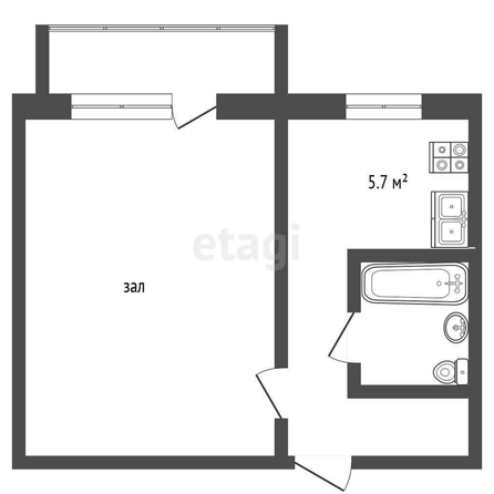 
  Продается 1-комн. квартира, 29.2 м², Сибмисовская ул, д. 12
. Фото 5.