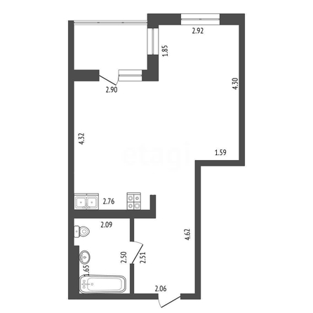 
  Продается студия, 38.1 м², Кузьмина б-р, д. 21
. Фото 5.