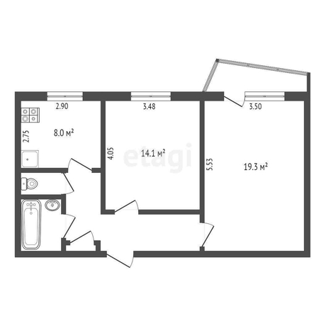 
  Продается 2-комн. квартира, 52.7 м², Линия 4-я ул, д. 178
. Фото 5.