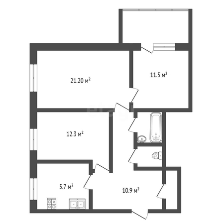 
  Продается 3-комн. квартира, 66 м², Серова ул, д. 18
. Фото 5.