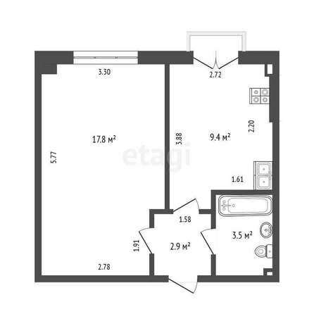 
  Продается 1-комн. квартира, 42.5 м², верхнеднепровская, д. 265к1
. Фото 5.