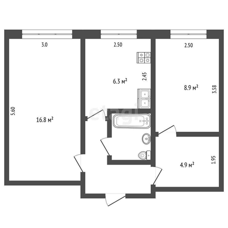 
  Продается 2-комн. квартира, 44.2 м², 50 лет ВЛКСМ ул, д. 15
. Фото 5.