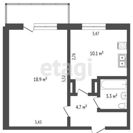 
  Продается 1-комн. квартира, 37.1 м², Малиновского ул, д. 14к1
. Фото 5.