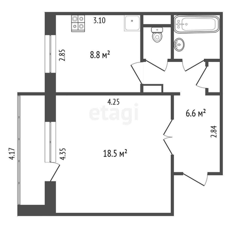 
  Продается 1-комн. квартира, 38 м², Конева ул, д. 30
. Фото 5.